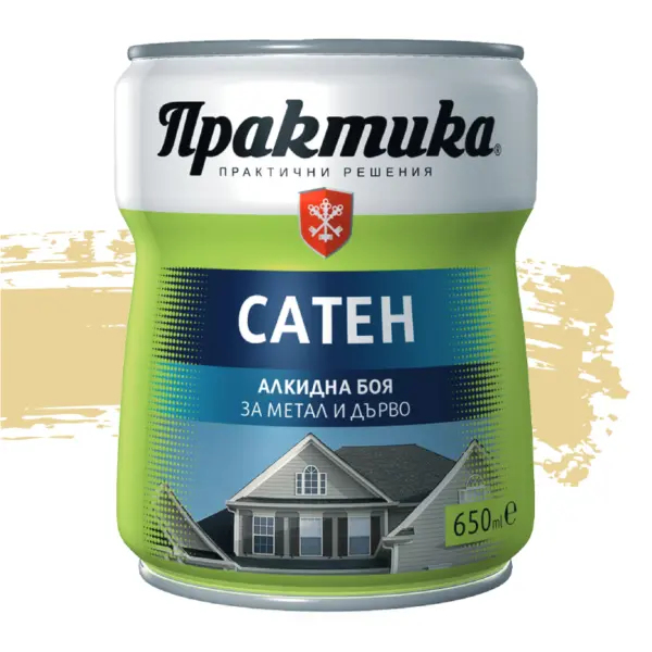 Алкидна боя Практика Сатен Слонова Кост 650
