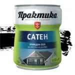 Алкидна боя Практика Сатен Черна 650мл