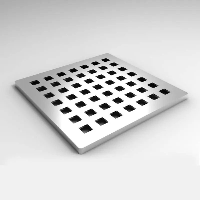 0402070387 Решетка за сифон хром - квадрат 10 х 10 прав / рогов - Image 1