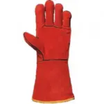 Работни ръкавици от телешка кожа DECOREX 11″ – червени