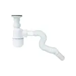 Пластмасов бутилков сифон с витло и гофре 1 1/4 инча