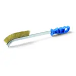 Спец. телена четка, крива, месингова, дълга пластм. червена дръжка