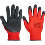 Работни ръкавици ОХ 1 – плътни, черно и червено
