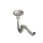 Бутилков сифон (чаша) Ф110 с преливник и гофрирана тръба Ф32