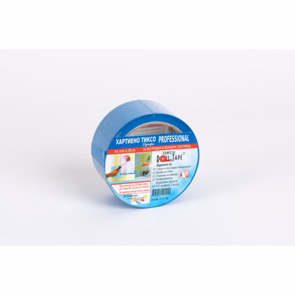 Хартиено тиксо 48мм.х 25м. - Синьо, 14дни UV