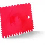 Пластмасова назъбена шпатула,  90х130мм.  червена  KARO