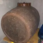 БУРЕ  с  МЕТАЛНА  канелка  кафяво  / 50 литър