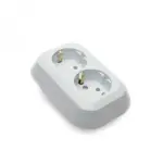 Електрически контакт Двоен за скрит монтаж Бял Технил