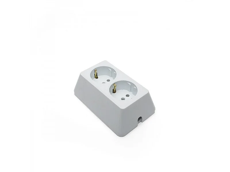 podv-k-kt-dvoyka-byal-razklonitel-2ka-bez-kabel-16a Разклонител ДВОЕН БЕЗ ШНУР БЯЛ BG - Image 1