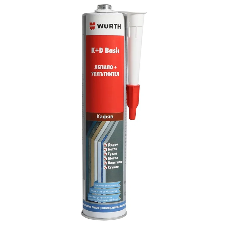 poliuretanovo-lepilo-i-uplatnitel-wurth-k-d-cherno-300-ml K+D, PU лепило и уплътнител, ЧЕРНО 300мл. WURTH - Image 1