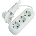 Разклонител Троен с Шнур 3 м Бял 3х1,5 BG
