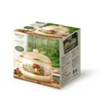 BRIO Emalika - Емайлирана тенджера - тумбеста - бежива - Ф18х11см - 1,8л. -  декор ГОРСКИ ГЪБИ